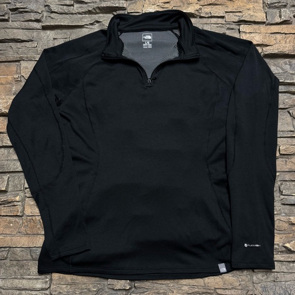 The North Face FlashDry Quarter Zip Sweater Women Large Black Lightweight Nice - Picture 1 of 9